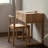 Minimalist Solid Oak Vanity Desk With Removable Mirror