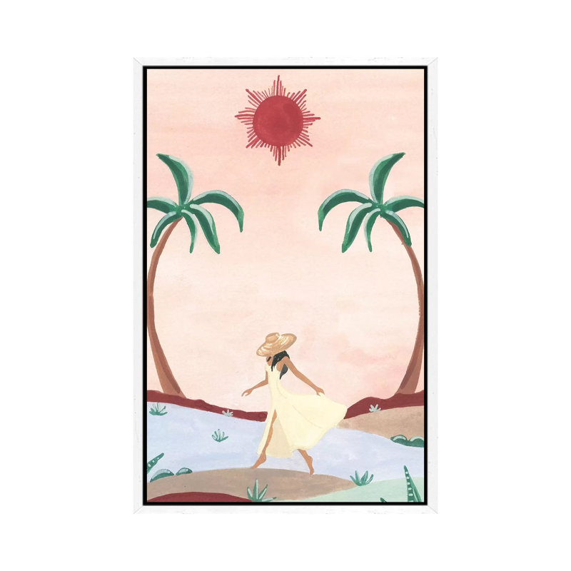 Desert Dreams 1 Piece Painting on Canvas, 66.04cm H x 45.72cm W x 3.81cm D, White Floater Framed