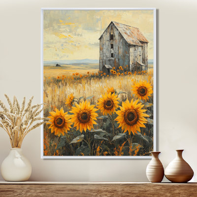 «Dotsy Sunflowers By The Grain Elevator», art mural tournesols