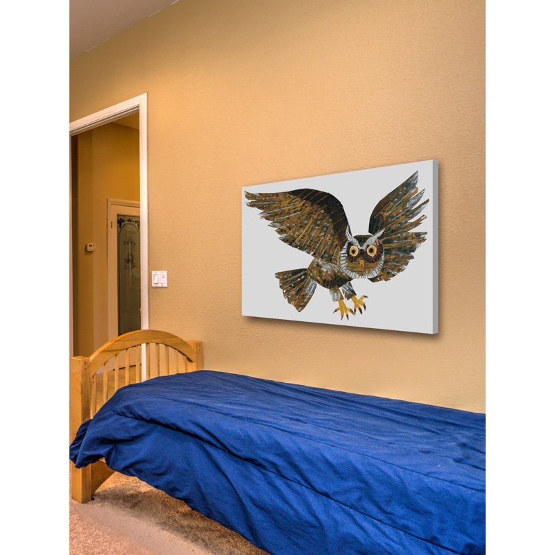 Screech Owl by Eric Carle - Painting on Canvas, 61cm H x 91cm W