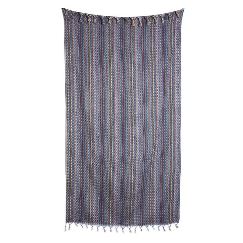 Luxullian Turkish Cotton Bohemian Bath Towel, Dark Blue