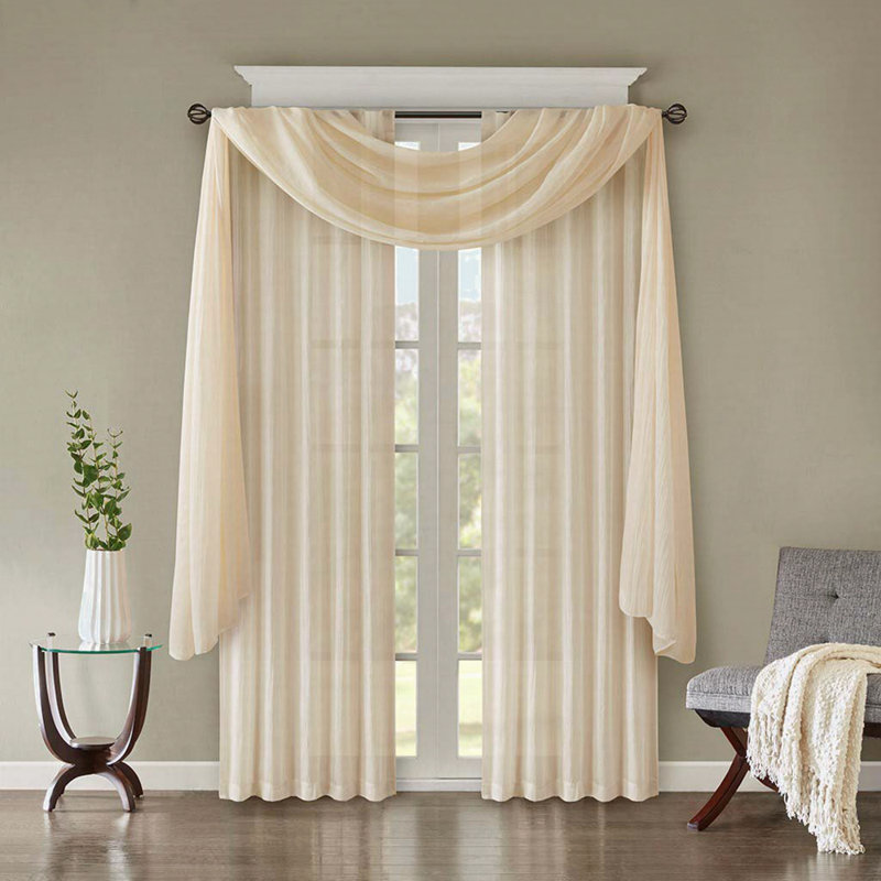 Panka Curtain Pair, Cream, 42" W x 84" L