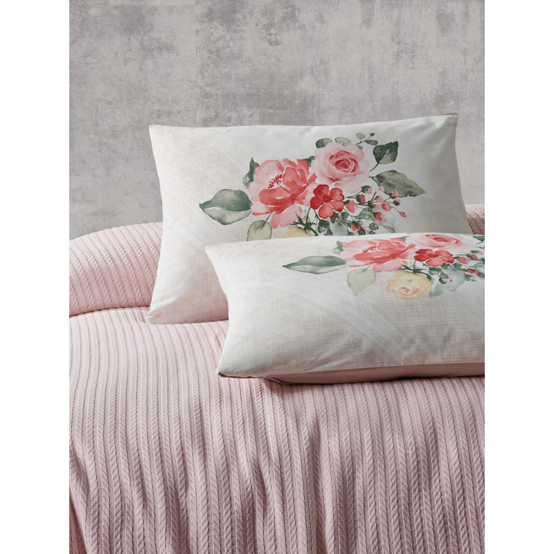 Couverture 100% coton Connell, Rose