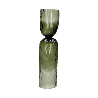 Alexes Vase Hurricane Glass Green Dia 4.3"