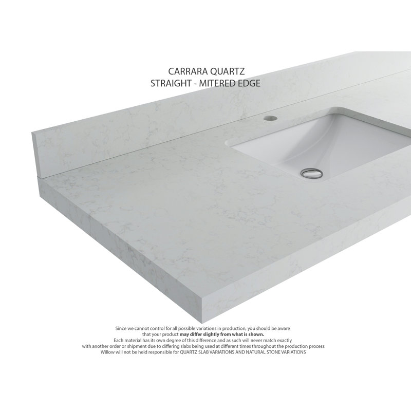 Aberdeen 36'' White Carrara Quartz Single Bathroom Vanity