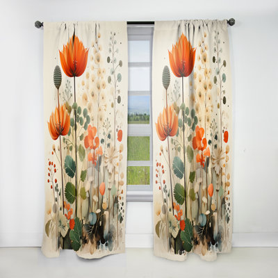 Haswell Colorful Botanical Pointillism II - Botanicals Curtain - Velvet Room Darkening - 1 Panel