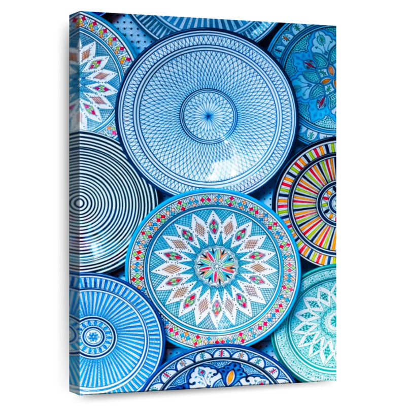Assiettes marocaines bleues Senne, H 48 po x l 32 po
