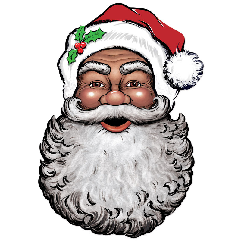 Visage de Noël avec découpe de visage de père Noël