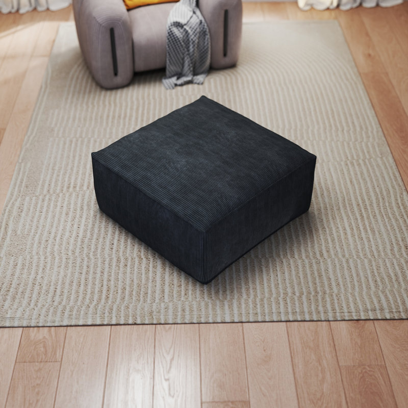 Canapé modulaire rembourré avec repose-pieds, Noir