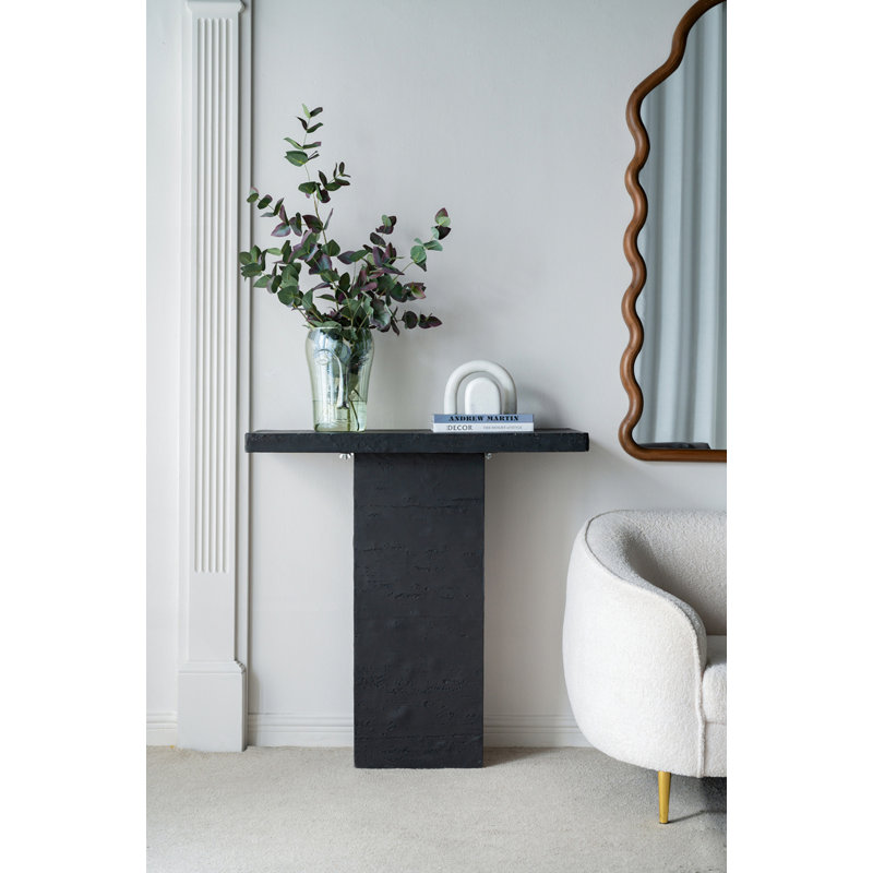 Table basse rectangulaire avec base à piédestal