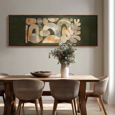 Impression sur toile encadrée extra large, tons de terre, formes abstraites modernes