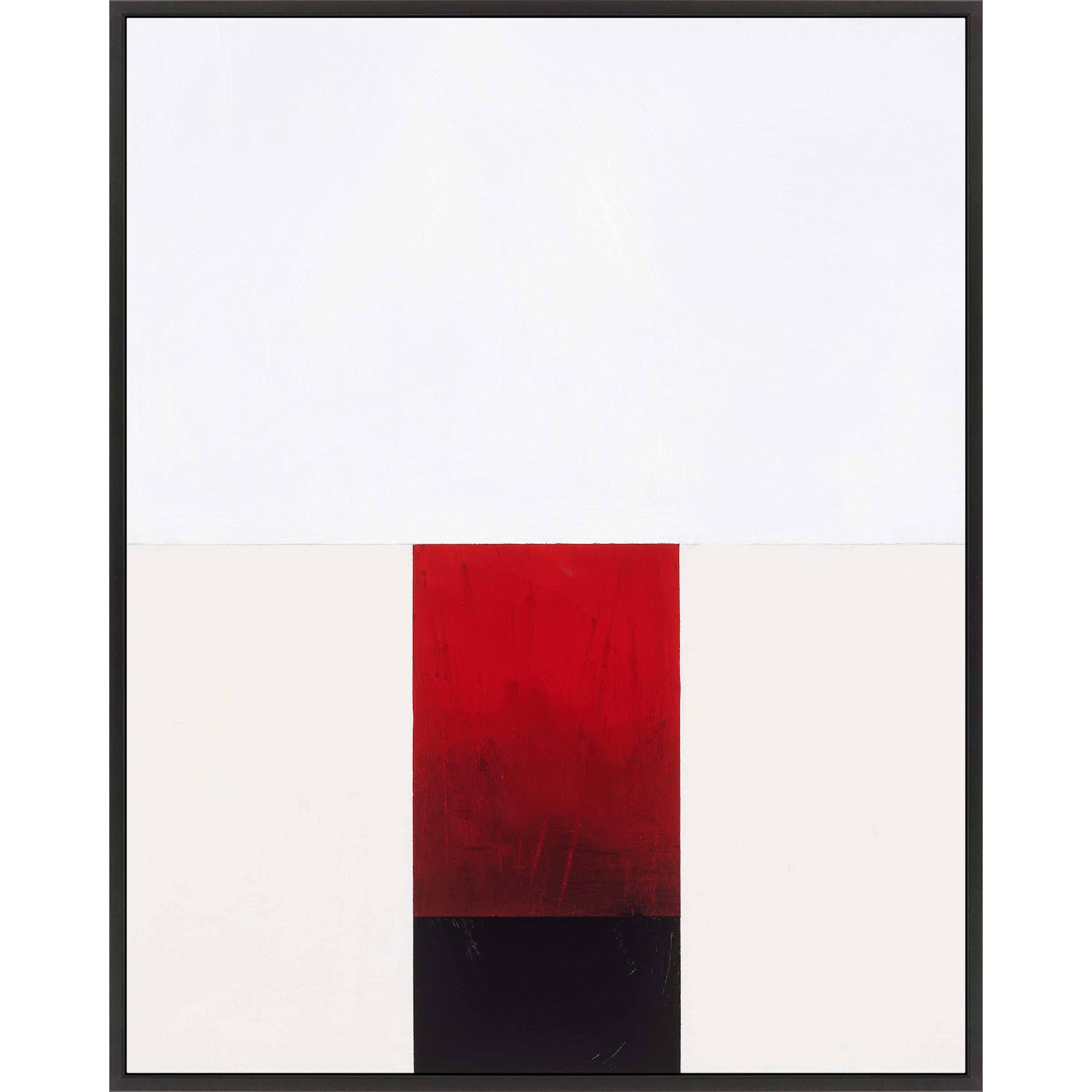 Tempo With Red 2 by Robert Kamnatnik, Black Framed Canvas, 38" H x 30" W x 1.38" D