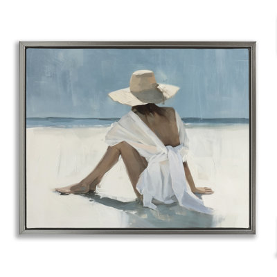  Ocean Dream Woman Framed Floater Canvas Wall Art by Svetlana Aleynikova