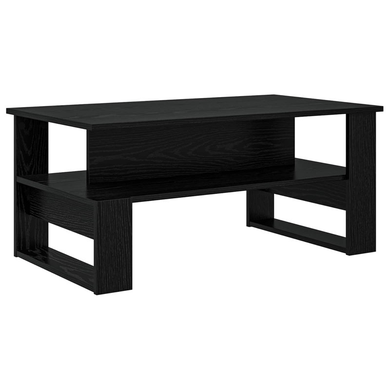 Coffee Table with Storage, Black Oak