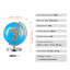 Globe terrestre rotatif avec support, 203,2 mm (8 pouces), rotation à 360°, idéal pour l'apprentissage de la géographie en classe chez les enfants. Globe géographique éducatif avec fuseaux horaires précis, en ABS.