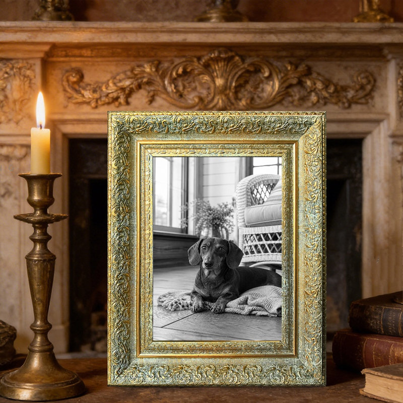 Cadre pour portrait mural 11 pièces x 11 po or antique 11 po, Antique Gold, 1, 11" W x 14" H