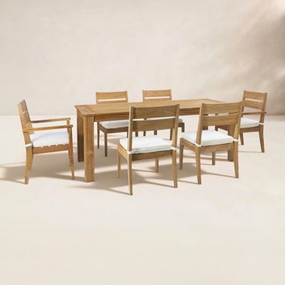 Echols 80" Teak Patio Dining Set