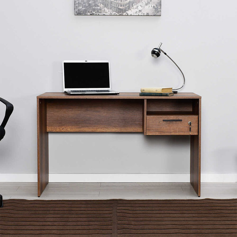 Elegant Study Desk | 100% Melamine Coated Particle Board, Durable & Stylish | Features Multiple Shelves, Wall-Mountable Design, Additional Storage for Home Office & Study Spaces