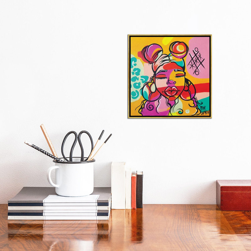 «Philly» par Pinklomein - reproduction d'art sur toile tendue, H 12 po x l 12 po x P 1,5 po, Toile avec cadre doré