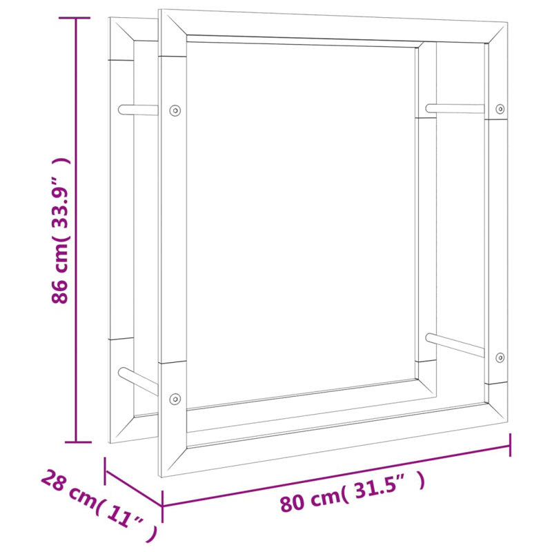 Carsyn 80cm W Metal Log Rack
