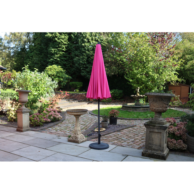 2.7m Crank and Tilt Shanghai Parasol 38mm Aluminium Pole, 24 Fibreglass Ribs, Pink