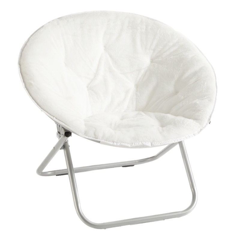 Fauteuil Papasan Giles, Chrome foncé, Blanc
