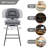 Swivel Kitchen Counter Stool with Black Metal Frame & Gary Faux Leather (Set Of 2)-2085700185