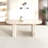Kitchen Extendable Dining Table For 4-8 People, Oval Kitchen Table With Wooden Strip Base For Family Living Room-1795385778