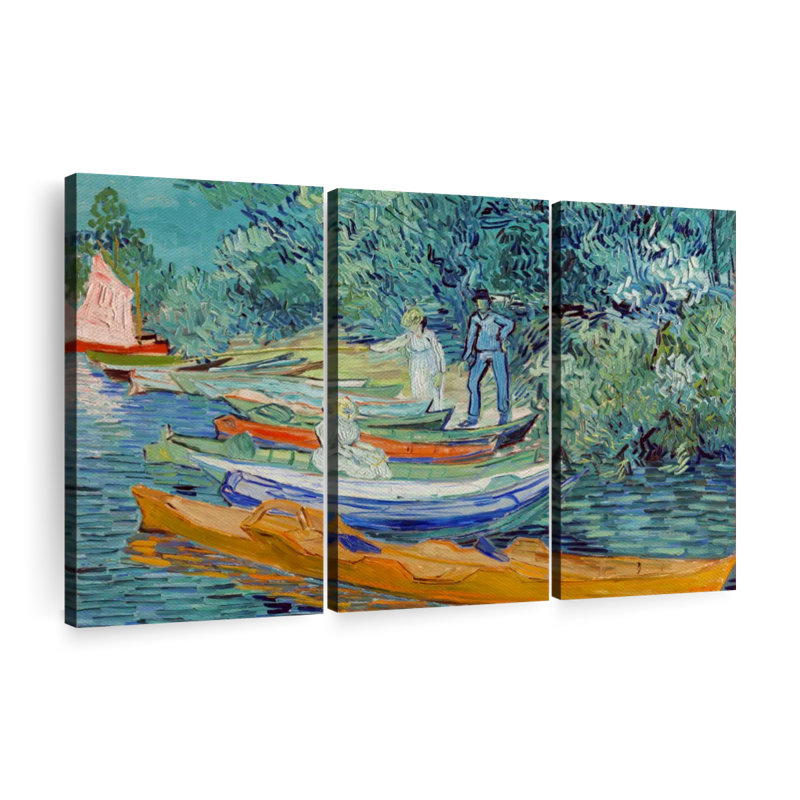 "Bank of the Oise At Auvers" sur toile, H 24 po x l 38 po