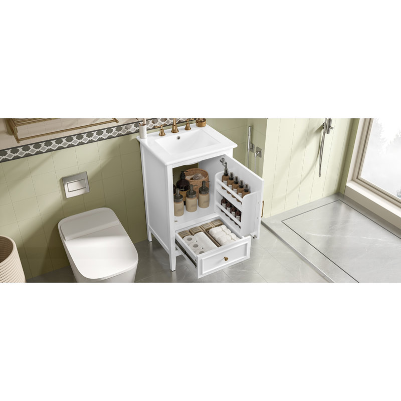 20" Bathroom Vanity with Sink, White