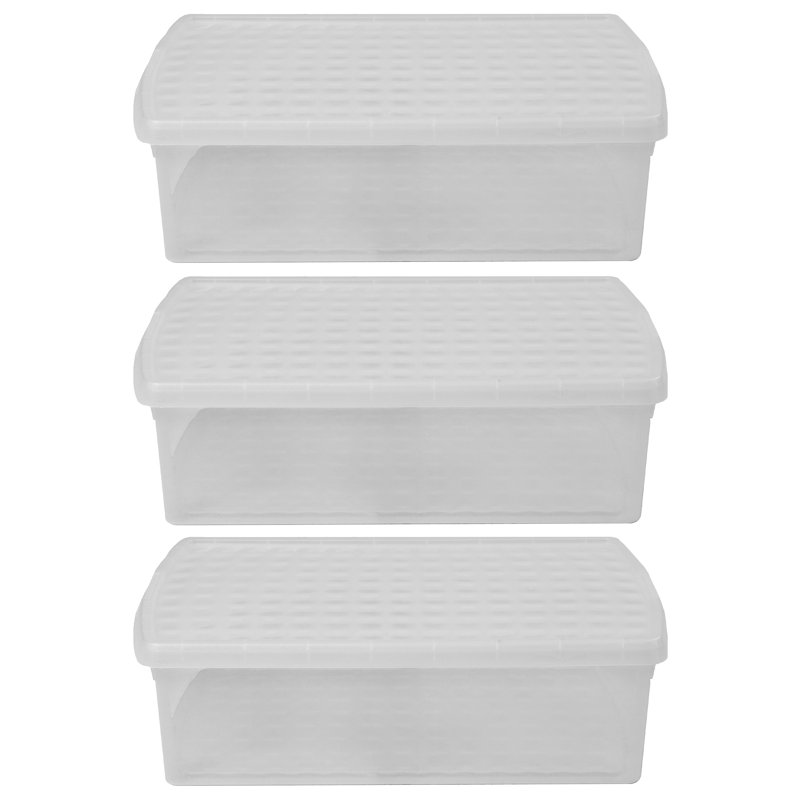 Wham Clip Rectangular Plastic Storage Boxes with Secure Clip Lock Lid Clear/Clear/Clear