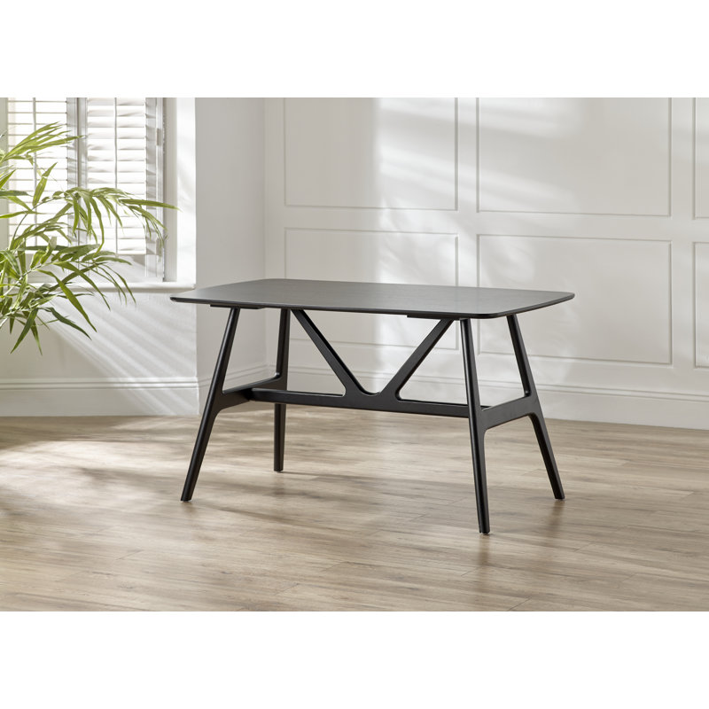 Chantilly Solid Wood Base Dining Table, Black