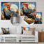 «Cubic Colorful Rooster Collage I», art mural animal en métal-1213074055