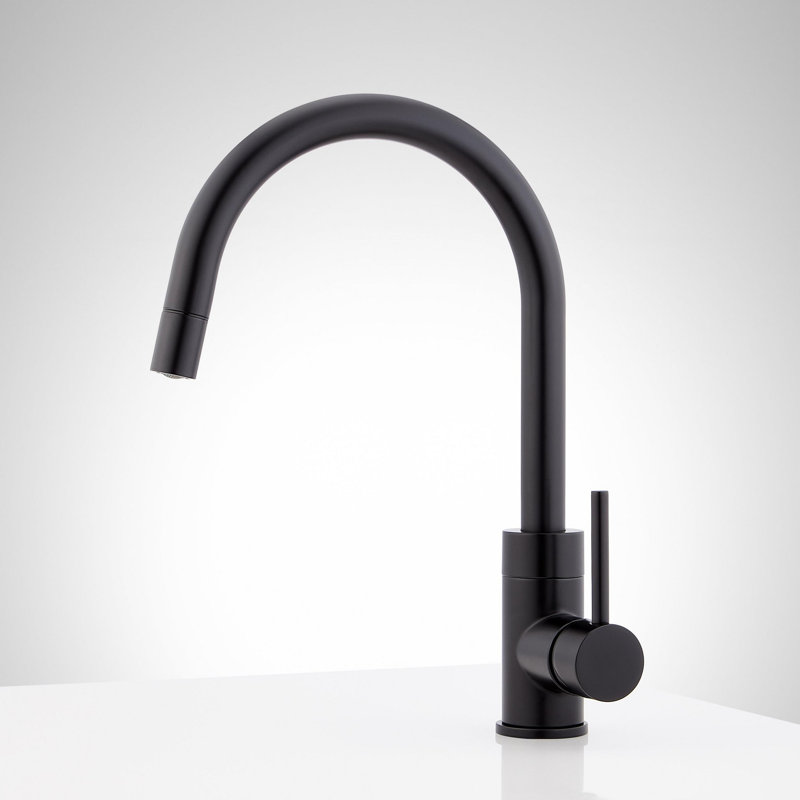 Ravenel Single-Hole Pull Down Bar Faucet - Brushed Gold, Matte Black