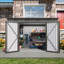 Gray Metal 4x9 Ft Garden Storage Shed With Sloping Roof And 6 Vents, Two Swing Doors For Easy Access, Great Organizing Tools Equipment Roof, Vents 2 Doors, To Wind, Keeps Safe