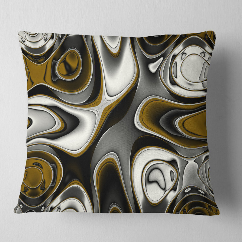 Fantastique motif abstrait fractal - coussin abstrait imprimé, 16 po x 1 po, Coussin décoratif