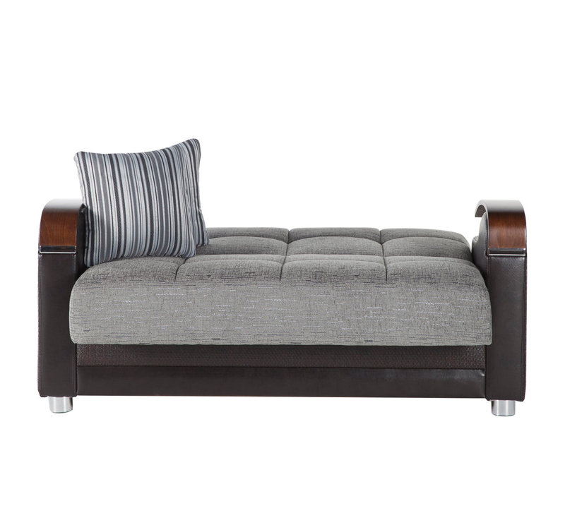 Causeuse kevian 61,4 po, 100 % polyester gris