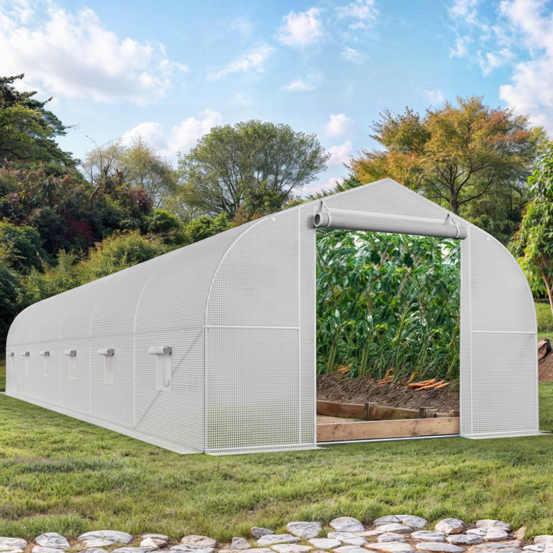 Serre, H 76,8 po x l 117,6 po x P 354 po, Blanc
