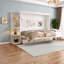Lit escamotable peu encombrant avec rangement, design moderne en bois blanc pour la maison