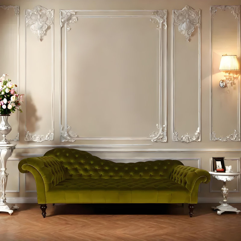 Chaise longue décontractée élégante et confortable, Orienté à gauche (vu de face), Vert gazon