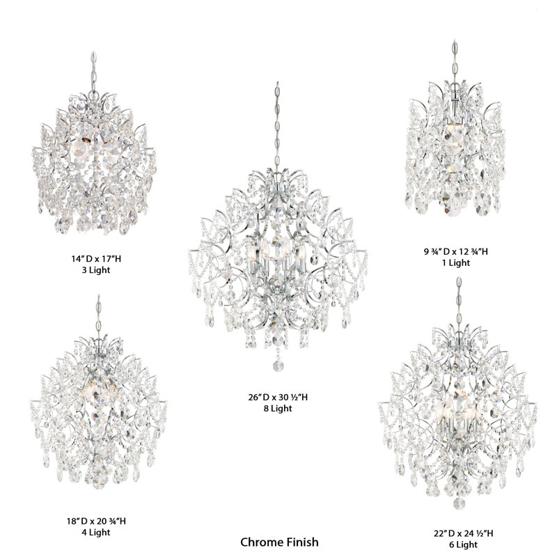 Eleganza Chrome 8-Light Chandelier with Clear Crystal Accents