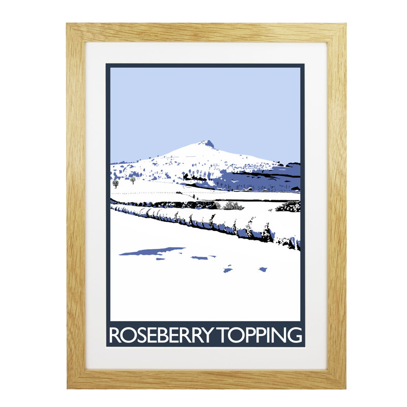 'Roseberry Topping' by Richard O'Neil - Print, Oak Wood Frame, 43.5 cm H x 33.5 cm W x 2.2 cm D