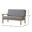 Ensemble de tables de patio robustes en bois d'acacia, causeuse moderne gris foncé et table basse pour la détente