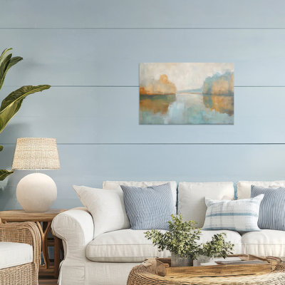 Abstract Riverscape Reflection Canvas, design by LSR Creative Studio