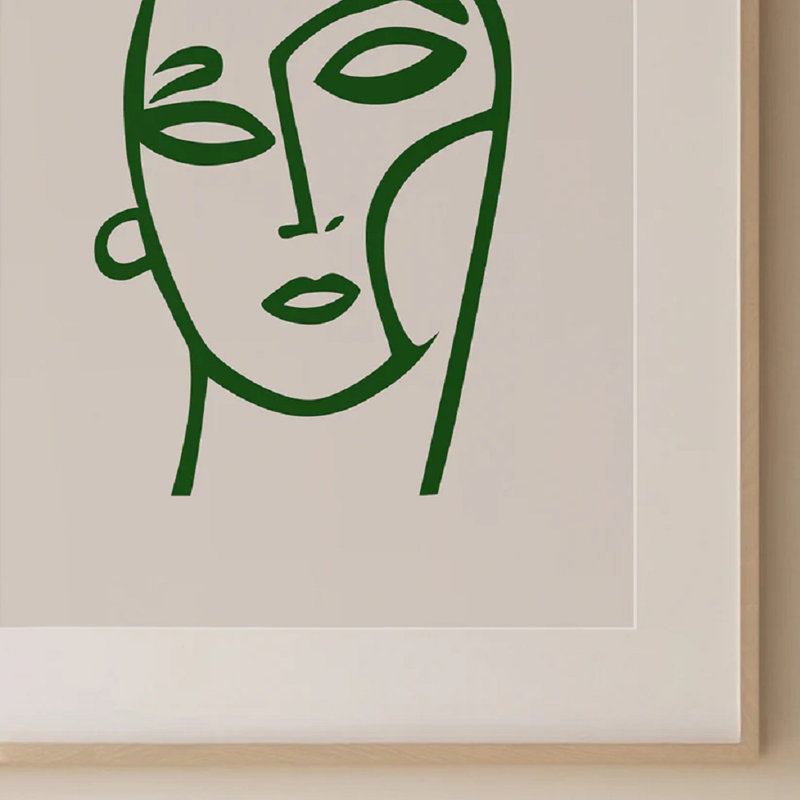 Abstract Greenface Print 1, 40cm H x 30cm W