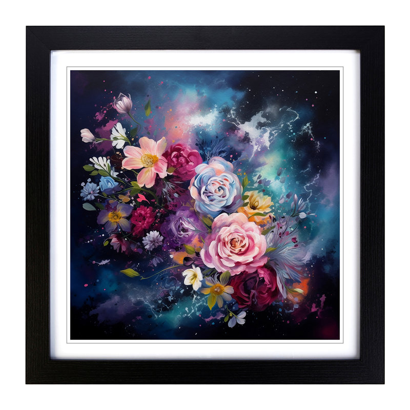 Single Picture Frame Print on Wood, Black