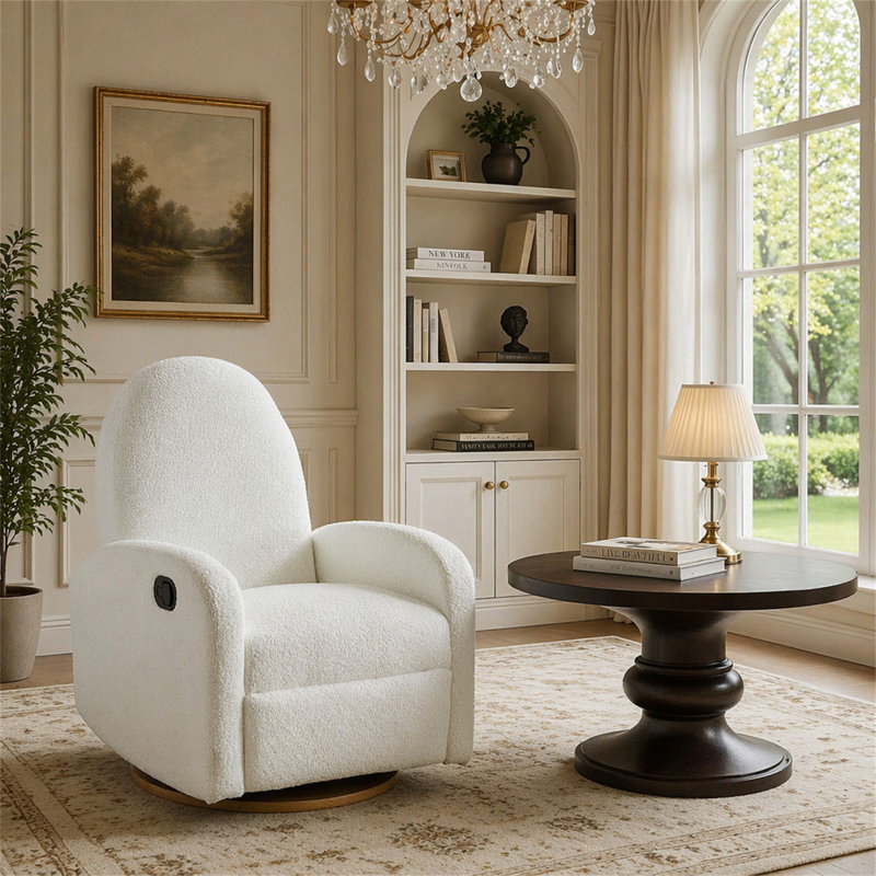 Fauteuil inclinable et pivotant 360 °, Blanc