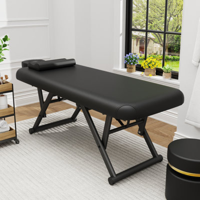 75" Professional Fixed Massage Table, Height Adjustable Physical Therapy Table, Beauty Lash Spa Tattoo Massage Bed With Metal Legs