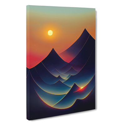 Abstract Mountain Sunset - Wrapped Canvas