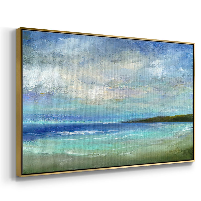" Island Inlet ", 17" H x 25" W x 2" D, Gold Framed